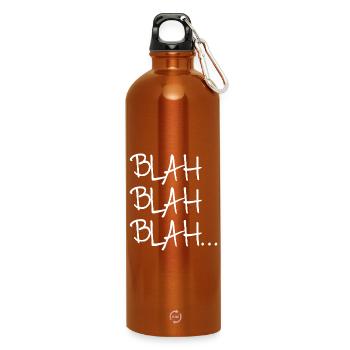 bla bla bla bla lustiges T-Shirt - Trinkflasche mit Karabiner 750 ml - Orange - Vorne