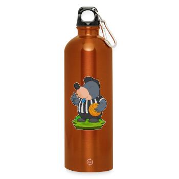 Taupe Arbitre Basket-ball - Gourde en inox avec mousqueton 750 ml - orange - Devant
