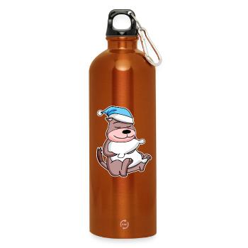 Belette avec oreiller et bonnet de somnolence - Gourde en inox avec mousqueton 750 ml - orange - Devant