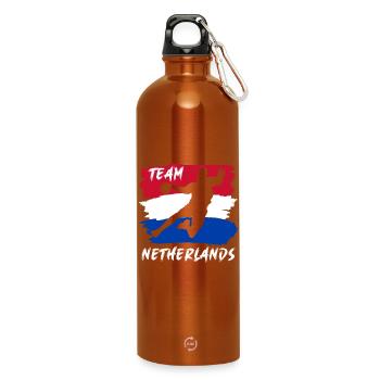 Handballmannschaft Niederlande - Trinkflasche mit Karabiner 750 ml - Orange - Vorne