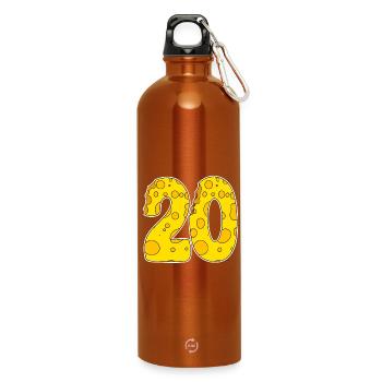 20 Years of Lustig Cheese - Water Bottle with carabiner 750 ml - burnt orange - Front