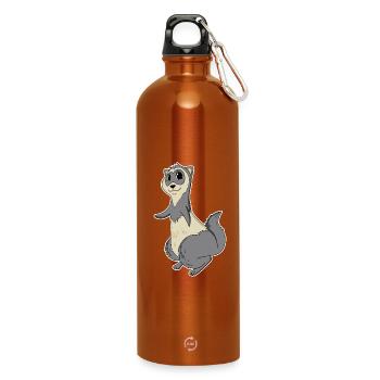 Ferret Animal Motif - Water Bottle with carabiner 750 ml - burnt orange - Front