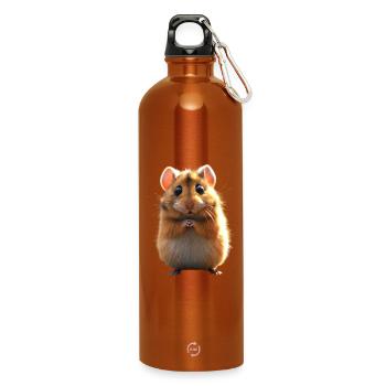 Hamster, Rodent, Golden Hamster, European Hamster, Hamster - Water Bottle with carabiner 750 ml - burnt orange - Front