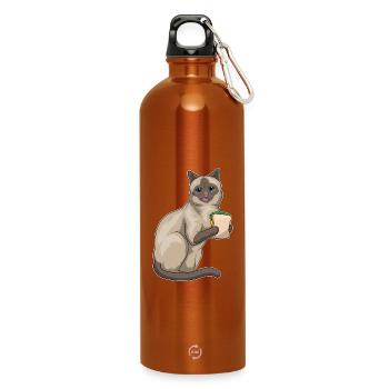Sandwich au chat siamois - Gourde en inox avec mousqueton 750 ml - orange - Devant