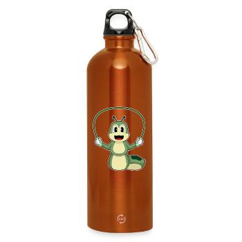 Raupe Seilspringen Springseil Fitness - Trinkflasche mit Karabiner 750 ml - Orange - Vorne