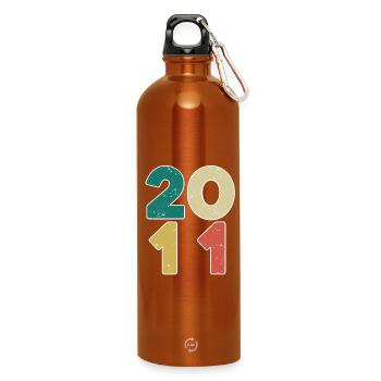 2011 - Année 2011 - Année 2011 - Gourde en inox avec mousqueton 750 ml - orange - Devant