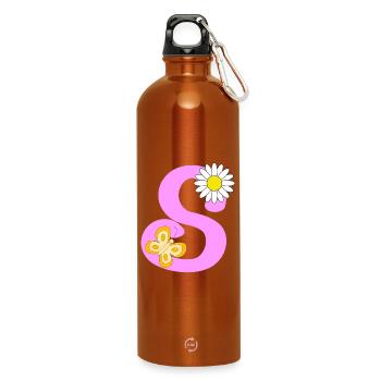 Lettre S - Gourde en inox avec mousqueton 750 ml - orange - Devant