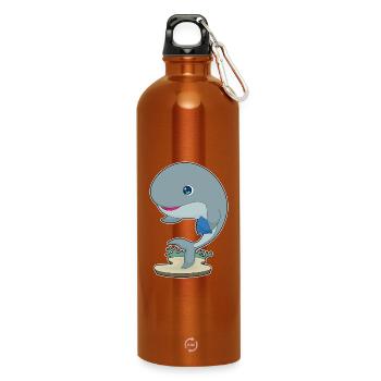 Jeu de cartes Whale Poker Poker - Gourde en inox avec mousqueton 750 ml - orange - Devant