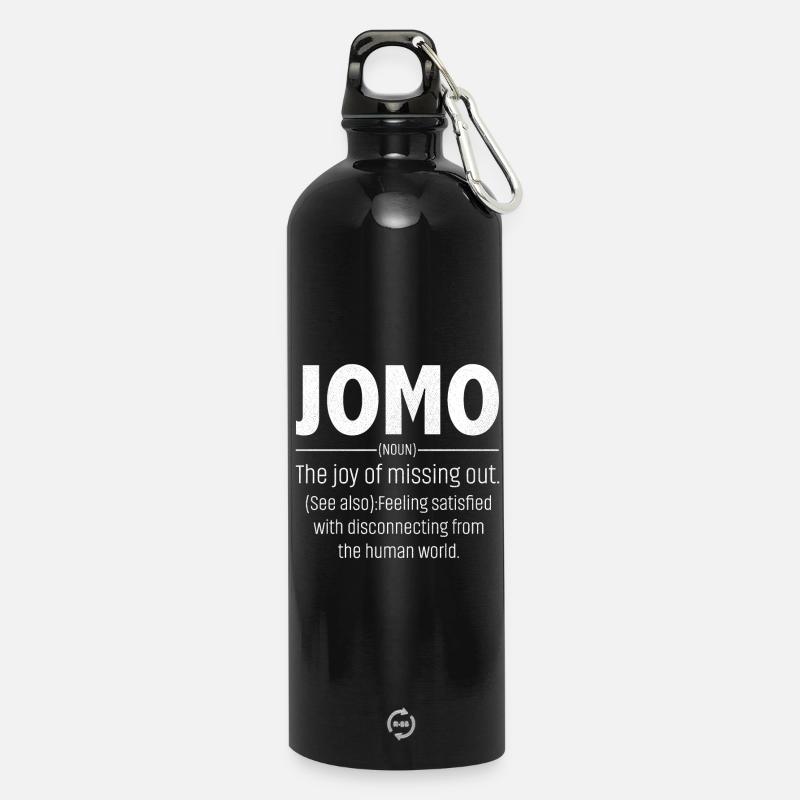 Jomo Defination Drôle - Gourde en inox avec mousqueton 750 ml - noir