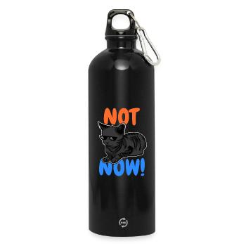 Drôle de chat - Gourde en inox avec mousqueton 750 ml - noir - Devant