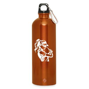 Golfer - Water Bottle with carabiner 750 ml - burnt orange - Front