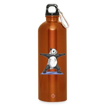 Panda Yoga Fitness Gymnastik - Trinkflasche mit Karabiner 750 ml - Orange - Vorne