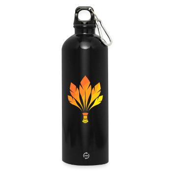 Badminton - Water Bottle with carabiner 750 ml - black - Front