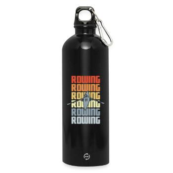 Vintage Rowing - Water Bottle with carabiner 750 ml - black - Front