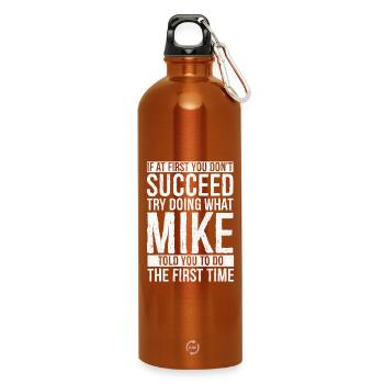Si vous ne réussissez pas du premier coup, essayez de faire ce que vous voulez - Gourde en inox avec mousqueton 750 ml - orange - Devant