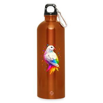 Taube Weiß Stadttaube Ringeltaube Weiße Tauben - Trinkflasche mit Karabiner 750 ml - Orange - Vorne
