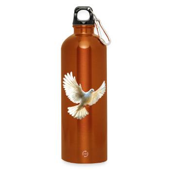 Colombe Blanche Paix Paix Bois Colombe Colombes Blanches - Gourde en inox avec mousqueton 750 ml - orange - Devant