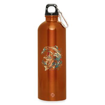 Fischen Cartoon Stil - Trinkflasche mit Karabiner 750 ml - Orange - Vorne
