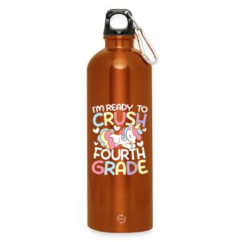 I m ready to crush fourth grade - Trinkflasche mit Karabiner 750 ml - Orange - Vorne