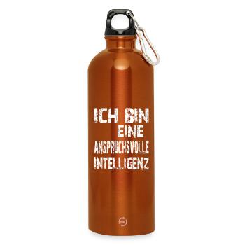 AI Saying I'm a Sophisticated Intelligence - Water Bottle with carabiner 750 ml - burnt orange - Front