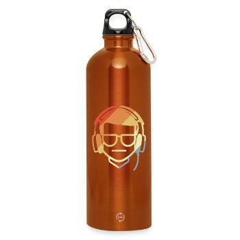 Gamer Dessin Rétro - Gourde en inox avec mousqueton 750 ml - orange - Devant