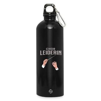 Chor Leiderin Chorleiterin Dirigentin - Trinkflasche mit Karabiner 750 ml - Schwarz - Vorne