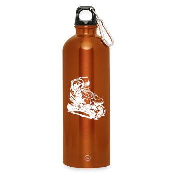 Roller Skates Zeichnung - Trinkflasche mit Karabiner 750 ml - Orange - Vorne