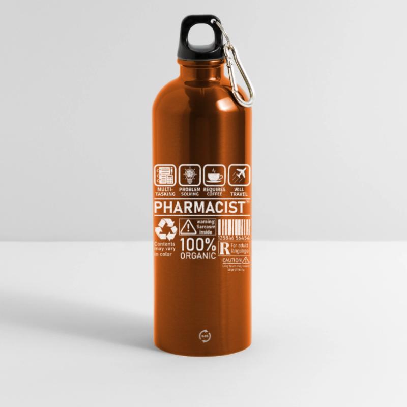 Pharmacist multi tasking problem solving Water Bottle with carabiner 750 ml