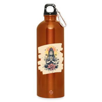 Yoga Namaste Meditation - Trinkflasche mit Karabiner 750 ml - Orange - Vorne