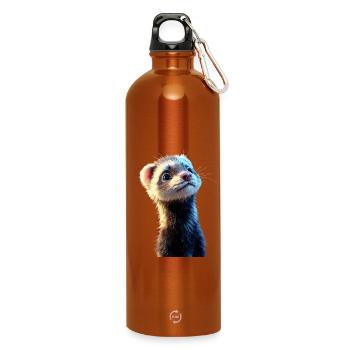 Frettchen Frett Iltis Marder Wiesel Süße Frettchen - Trinkflasche mit Karabiner 750 ml - Orange - Vorne