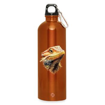Bartagame Echse Bearded Dragon Süße Bartagamen - Trinkflasche mit Karabiner 750 ml - Orange - Vorne