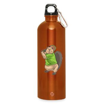 Biber Tennis Tennisschläger - Trinkflasche mit Karabiner 750 ml - Orange - Vorne