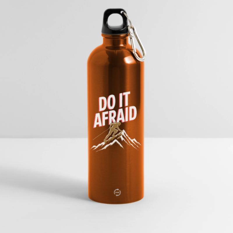 Do It Afraid Courage Development Motivation Water Bottle with carabiner 750 ml