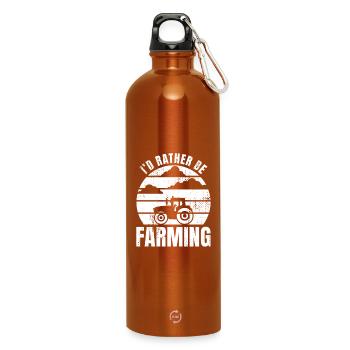 I'd Rather Be Farming - Trinkflasche mit Karabiner 750 ml - Orange - Vorne