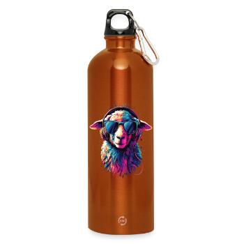 Mouton Agneau Mouton Mouton domestique Berger Mouton doux - Gourde en inox avec mousqueton 750 ml - orange - Devant