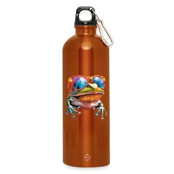 Grenouille Petit Crapaud Grenouille Grenouille Prince Grenouilles - Gourde en inox avec mousqueton 750 ml - orange - Devant