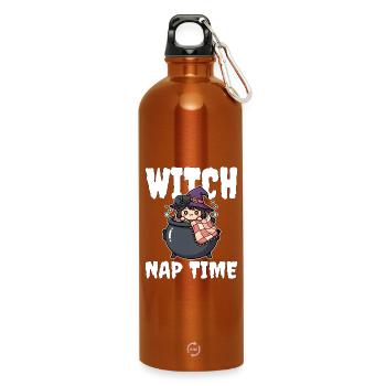 WITCH NAP TIME - WITCH HALLOWEEN - Water Bottle with carabiner 750 ml - burnt orange - Front