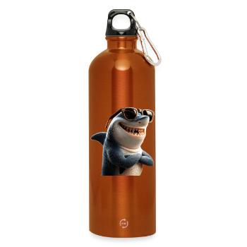 Shark Shark Tiger Shark Diver Cute Sharks Great White Shark - Water Bottle with carabiner 750 ml - burnt orange - Front