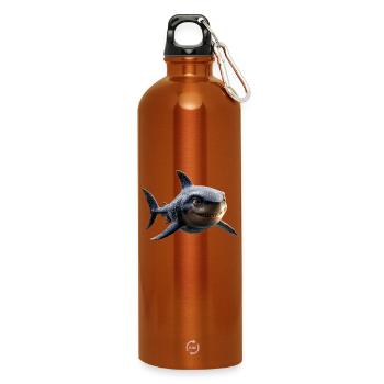 Shark Shark Tiger Shark Diver Cute Sharks Great White Shark - Water Bottle with carabiner 750 ml - burnt orange - Front