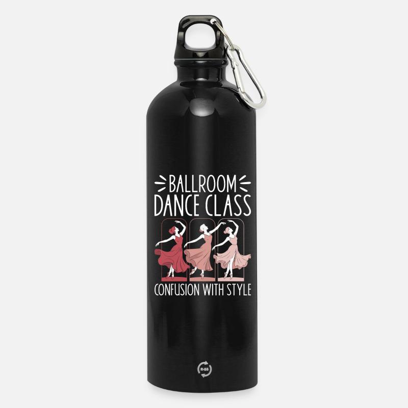 École de danse de salon Professeur de danse Cadeau de salle de bal - Gourde en inox avec mousqueton 750 ml - noir