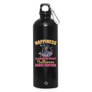 Ballroom Gift for Men Women - Water Bottle with carabiner 750 ml - black - Front