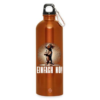 Simply Nope Dachshund Dog Dog Breed - Water Bottle with carabiner 750 ml - burnt orange - Front