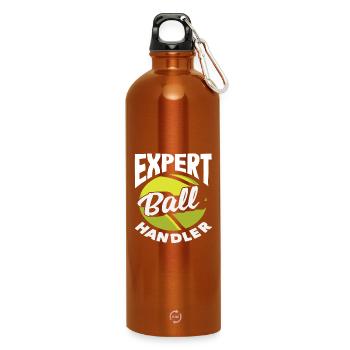 Expert Ball Handler Tennis Player - Water Bottle with carabiner 750 ml - burnt orange - Front
