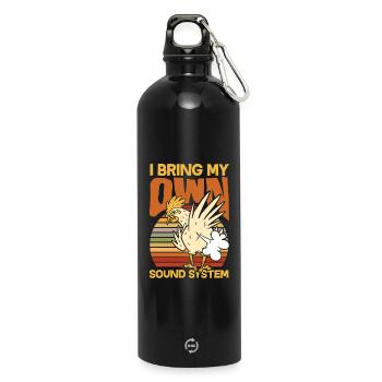 Public Fart Funny Inappropriate - Water Bottle with carabiner 750 ml - black - Front