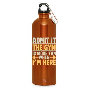Admettez-le, la salle de sport est ennuyeuse Citation de motivation sur la salle de sport - Gourde en inox avec mousqueton 750 ml - orange - Devant