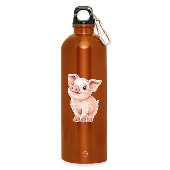 Pig Piglet - Water Bottle with carabiner 750 ml - burnt orange - Front