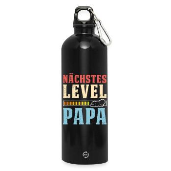 Gamer NEXT LEVEL DAD Funny - Water Bottle with carabiner 750 ml - black - Front