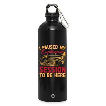 Euphonium Paused My Session Be Here Baritone - Trinkflasche mit Karabiner 750 ml - Schwarz - Vorne