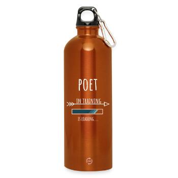 Poet Gift Profession Education Poet - Water Bottle with carabiner 750 ml - burnt orange - Front