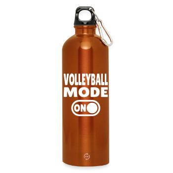 Volleyball Mode ON – pure joy of playing - Water Bottle with carabiner 750 ml - burnt orange - Front